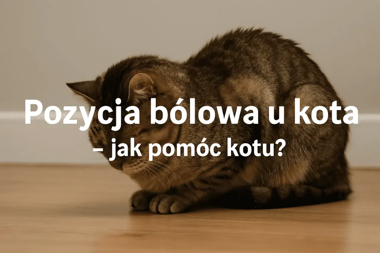 Chory kot zwinięty w kłębek, z opuszczoną głową, przyjmuje pozycję bólową. Jak pomóc kotu w cierpieniu?
